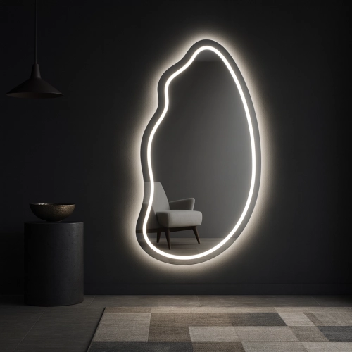 Lustro o organicznym kształcie z podświetleniem -TOPAZ LED II